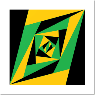 green black and yellow triangles Posters and Art